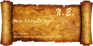 Noe Erzsébet névjegykártya